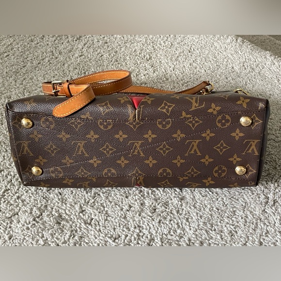 Louis Vuitton monogram V tote bag handbag Monogram Canvas and Leather Brown, Red - Picture 5 of 17